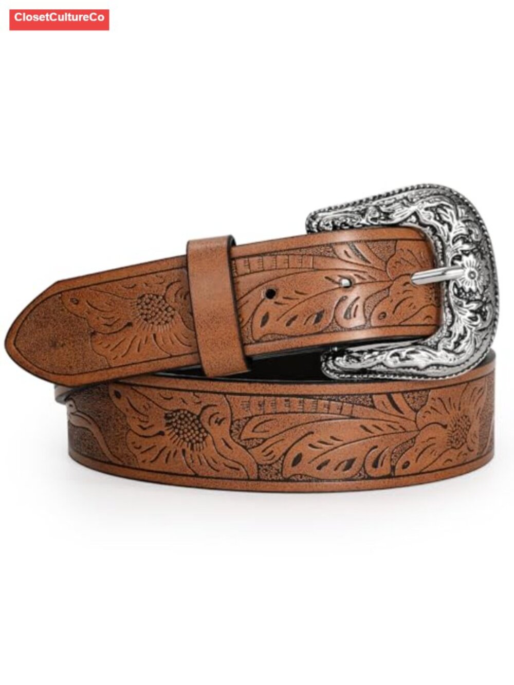 Vintage Western Belt Adjustable Faux Leather Cowboy Cowgirl Belt